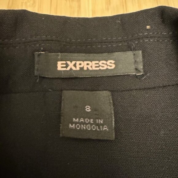 Express black tuxedo style lapel one button blazer jacket size 8 - Picture 4 of 4